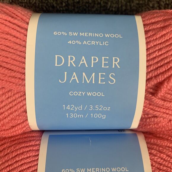 Lot Of 3 Draper James Cozy Wool Pink Lemonade Merino Wool & Acrylic Yarn New - Picture 2 of 5